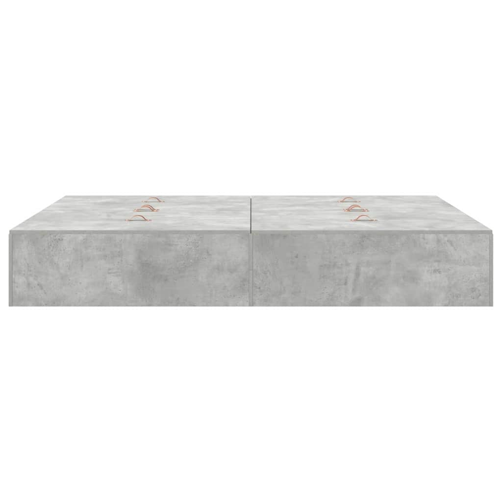 Opbergbedframe met opslag Beton Grijs 150 x 200 cm Bewerkt hout is nu te koop bij PeponiXL, paradijselijk wonen!