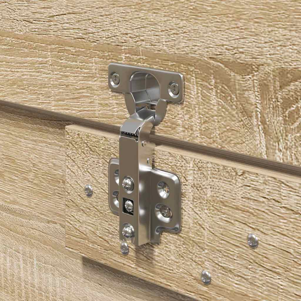 Opbergbedframe Sonoma Eiken 160 x 200 cm Bewerkt hout is nu te koop bij PeponiXL, paradijselijk wonen!
