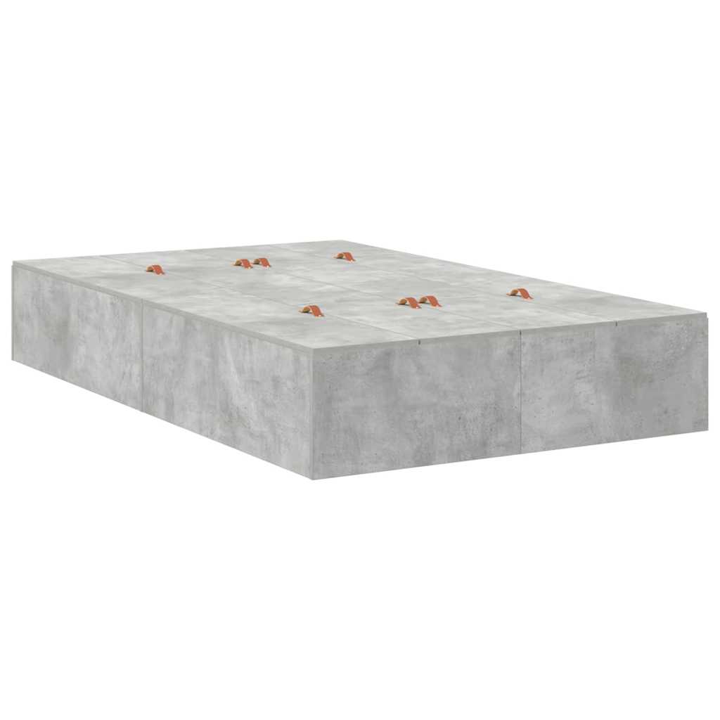Opbergbedframe met opslag Beton Grijs 120 x 190 cm Bewerkt hout is nu te koop bij PeponiXL, paradijselijk wonen!