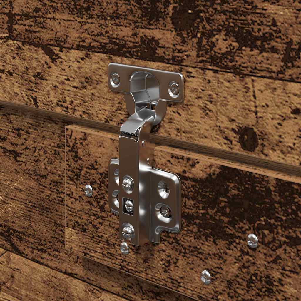 Opbergbedframe met opslag Oud Hout 120 x 190 cm Bewerkt hout is nu te koop bij PeponiXL, paradijselijk wonen!