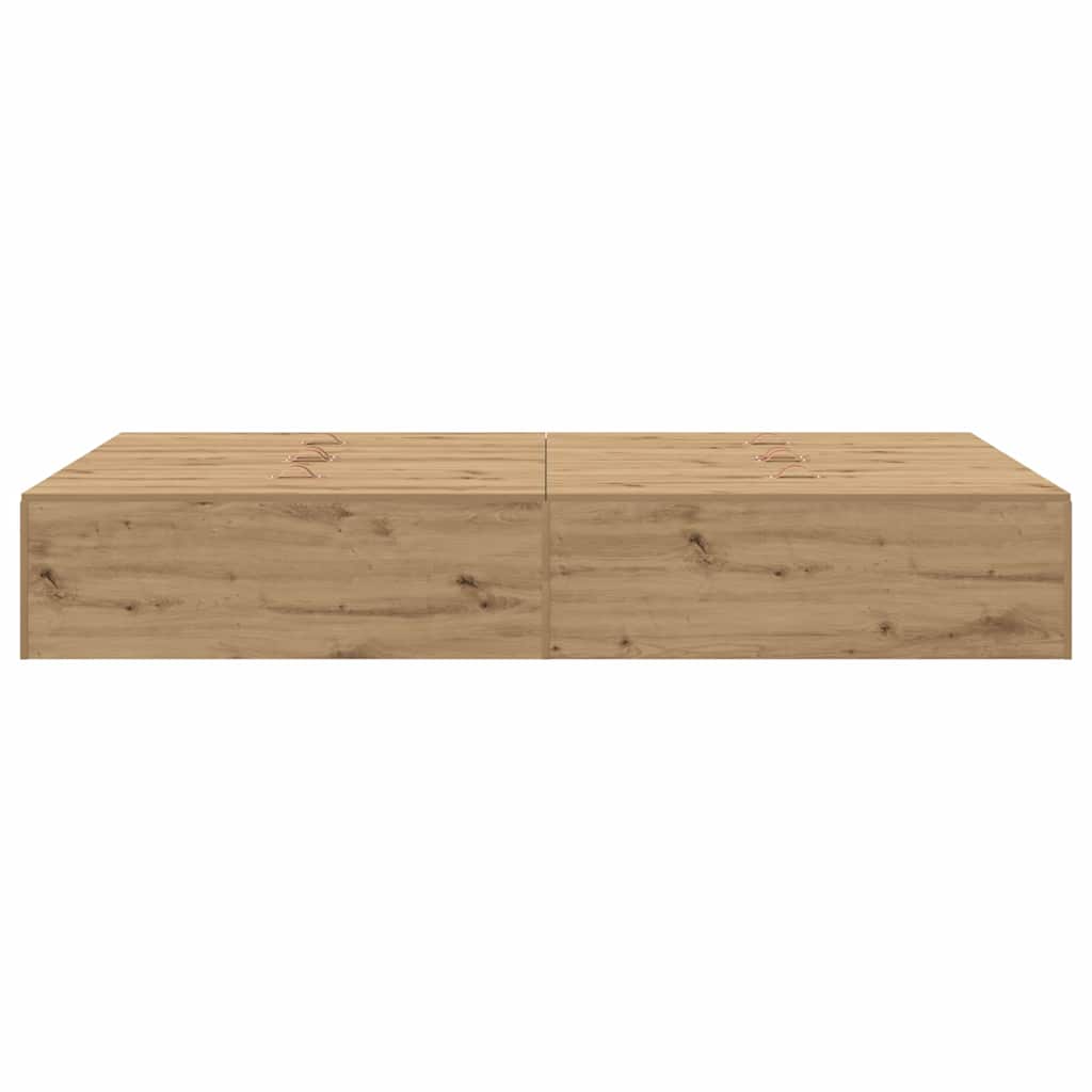 Opbergbedframe Artisan Eiken 120 x 190 cm Bewerkt hout is nu te koop bij PeponiXL, paradijselijk wonen!