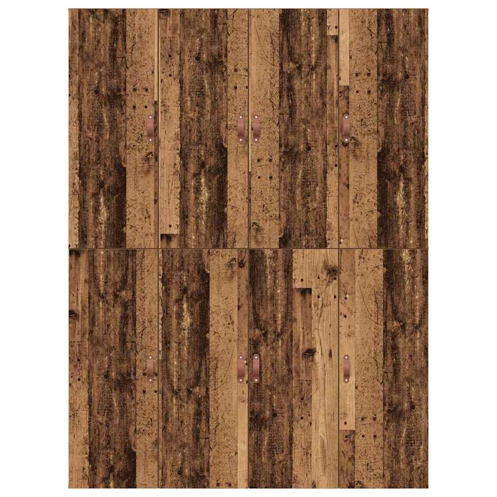 Opbergbedframe met opslag Oud Hout 135 x 190 cm Bewerkt hout is nu te koop bij PeponiXL, paradijselijk wonen!