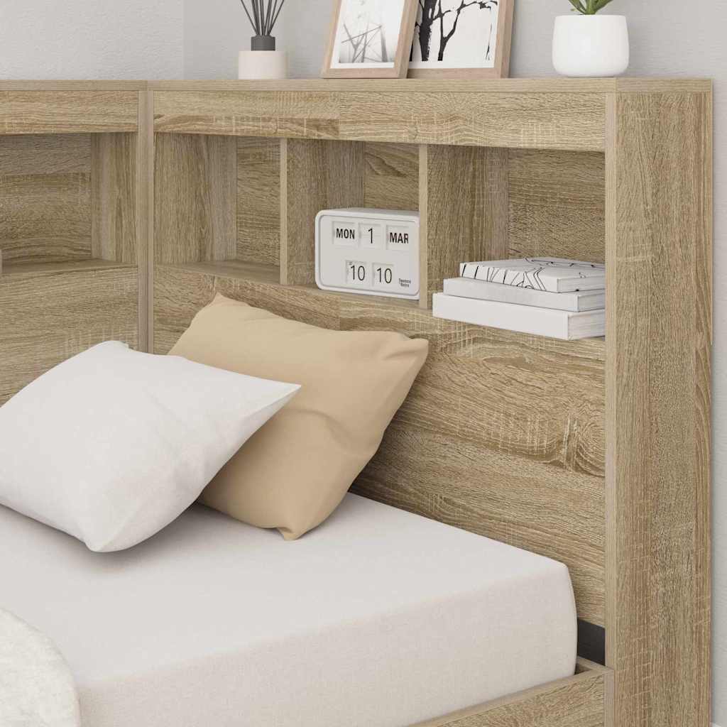 Opberghoofdbord met plank Sonoma Eiken 80 cm Bewerkt hout is nu te koop bij PeponiXL, paradijselijk wonen!
