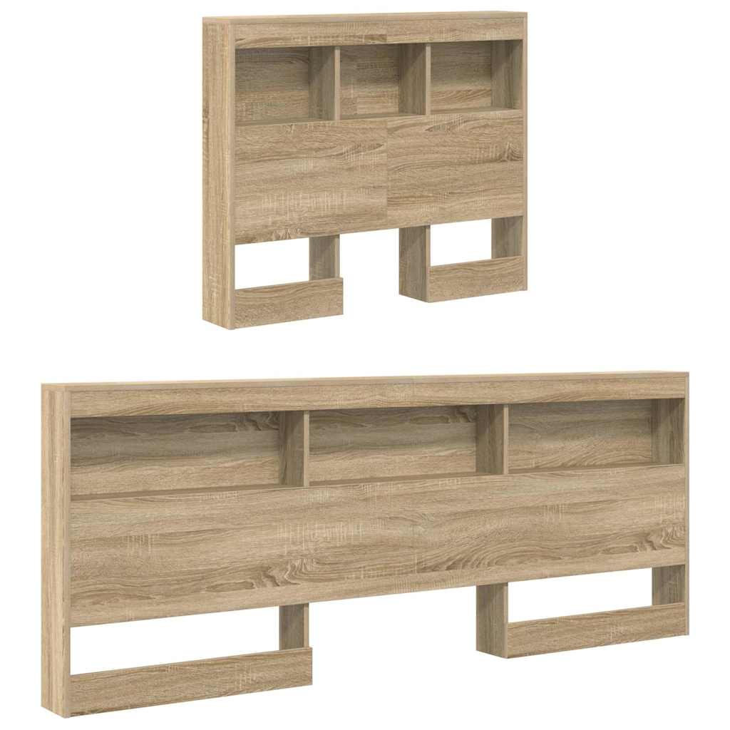 Opberghoofdbord met plank Sonoma Eiken 80 cm Bewerkt hout is nu te koop bij PeponiXL, paradijselijk wonen!
