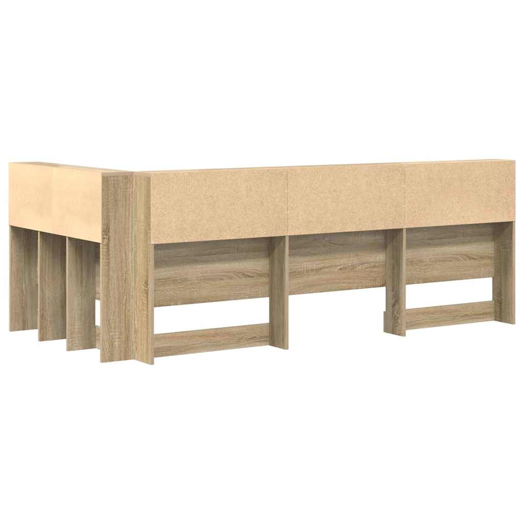 Opberghoofdbord met plank Sonoma Eiken 80 cm Bewerkt hout is nu te koop bij PeponiXL, paradijselijk wonen!