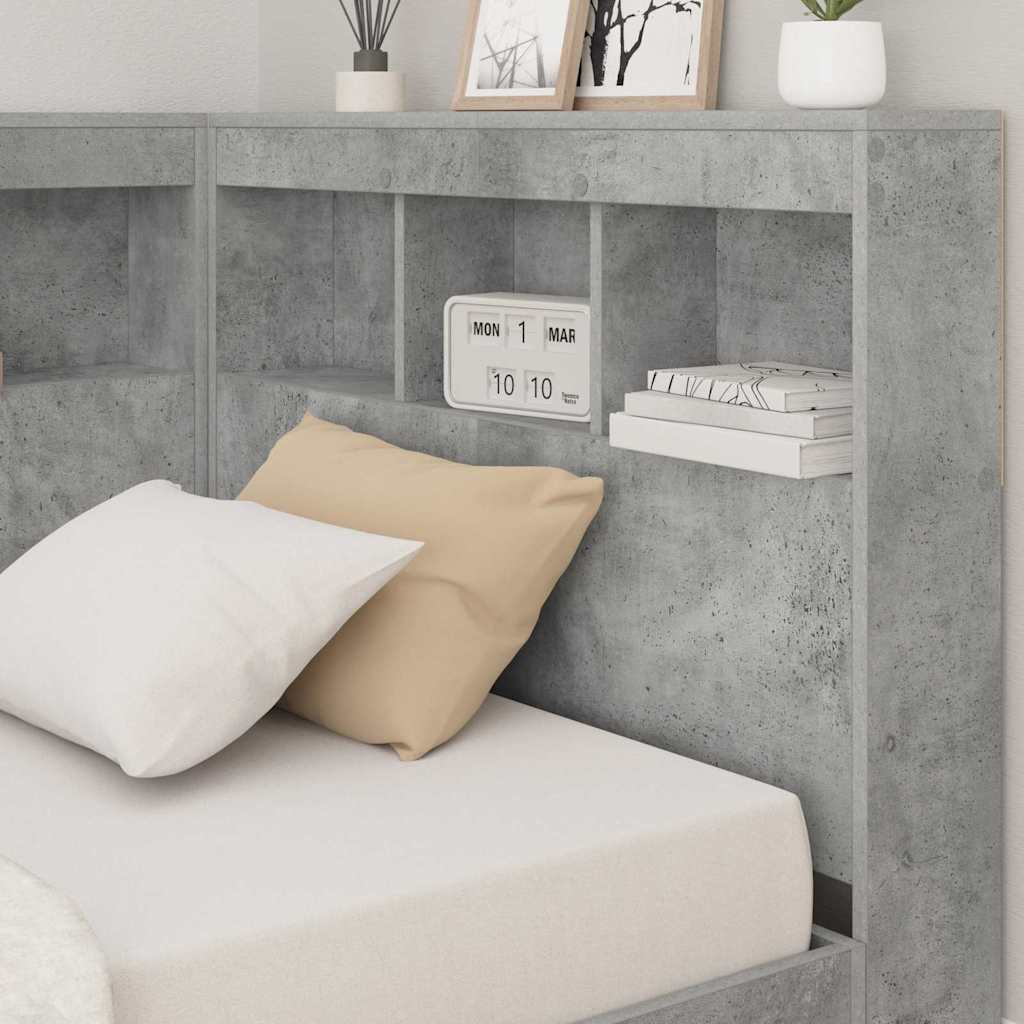 Opberghoofdbord met plank Beton Grijs 80 cm Bewerkt hout is nu te koop bij PeponiXL, paradijselijk wonen!