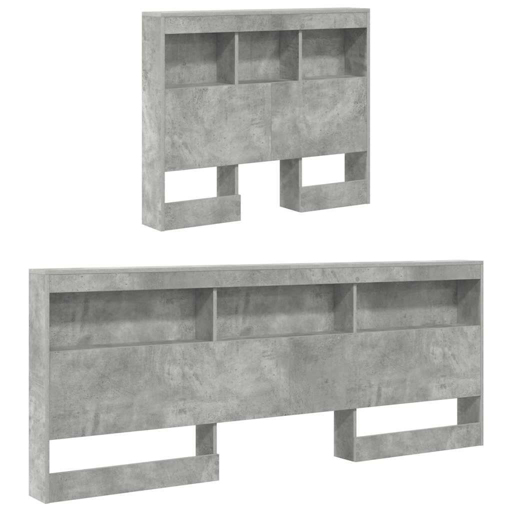 Opberghoofdbord met plank Beton Grijs 80 cm Bewerkt hout is nu te koop bij PeponiXL, paradijselijk wonen!