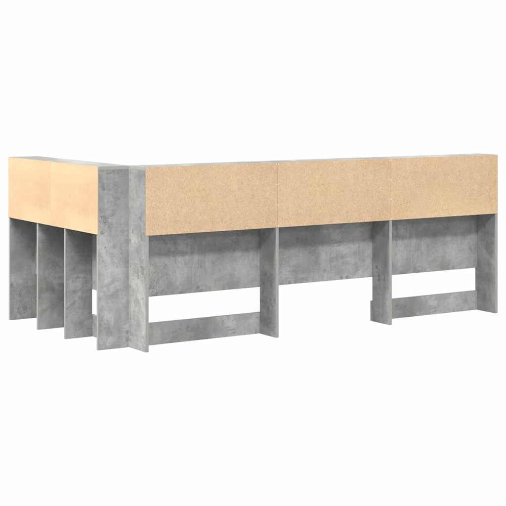 Opberghoofdbord met plank Beton Grijs 80 cm Bewerkt hout is nu te koop bij PeponiXL, paradijselijk wonen!