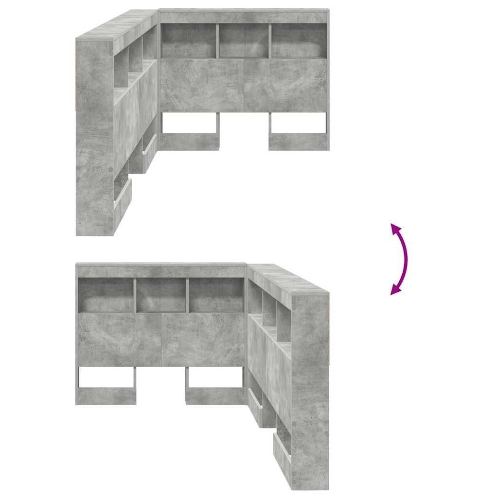 Opberghoofdbord met plank Beton Grijs 80 cm Bewerkt hout is nu te koop bij PeponiXL, paradijselijk wonen!