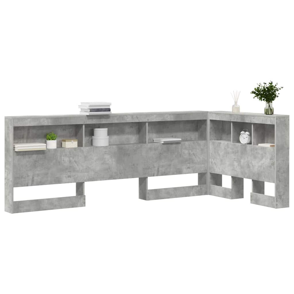 Opberghoofdbord met plank Beton Grijs 80 cm Bewerkt hout is nu te koop bij PeponiXL, paradijselijk wonen!