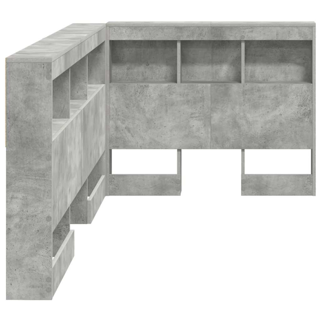 Opberghoofdbord met plank Beton Grijs 80 cm Bewerkt hout is nu te koop bij PeponiXL, paradijselijk wonen!