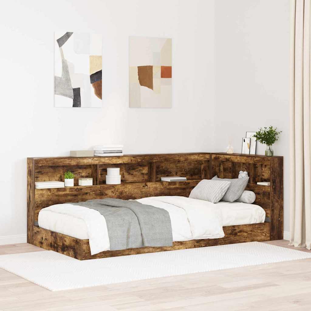 Opberghoofdbord met plank Gerookt eiken 80 cm Bewerkt hout is nu te koop bij PeponiXL, paradijselijk wonen!