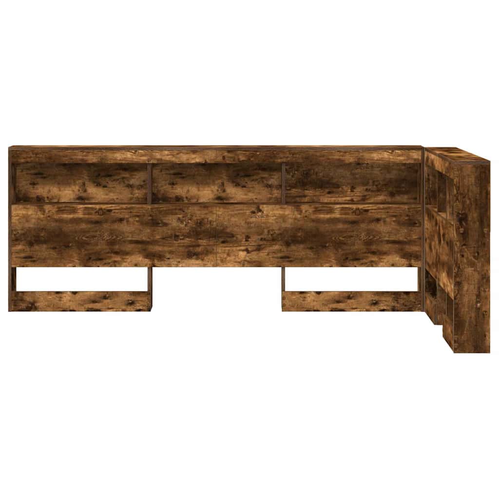 Opberghoofdbord met plank Gerookt eiken 80 cm Bewerkt hout is nu te koop bij PeponiXL, paradijselijk wonen!