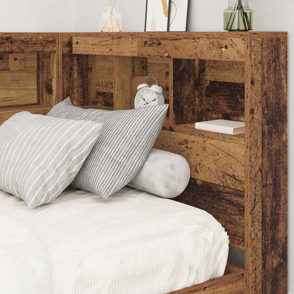 Opberghoofdbord met plank Oud Hout 80 cm Bewerkt hout is nu te koop bij PeponiXL, paradijselijk wonen!