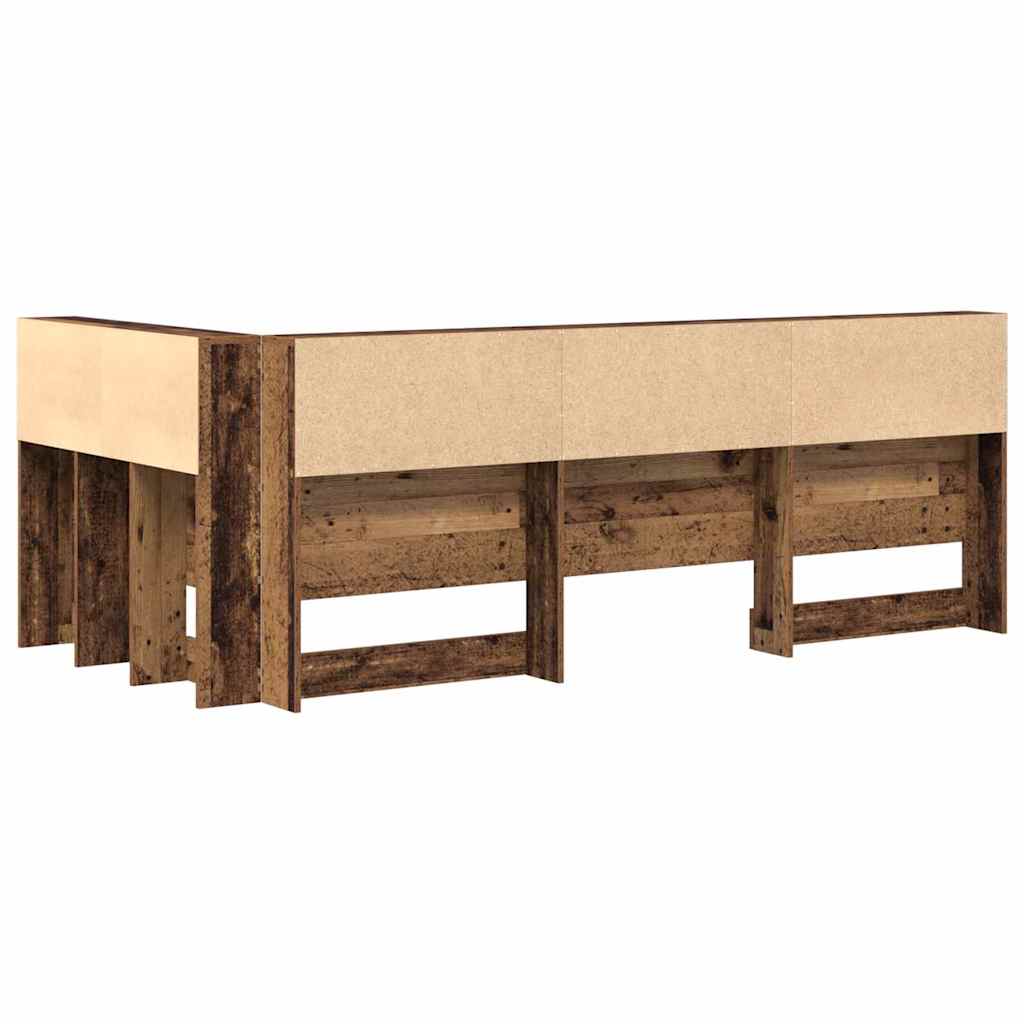 Opberghoofdbord met plank Oud Hout 80 cm Bewerkt hout is nu te koop bij PeponiXL, paradijselijk wonen!
