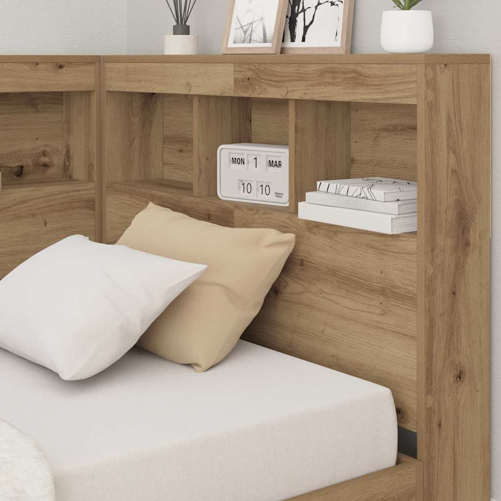 Opberghoofdbord met plank Artisan Eiken 80 cm Bewerkt hout is nu te koop bij PeponiXL, paradijselijk wonen!