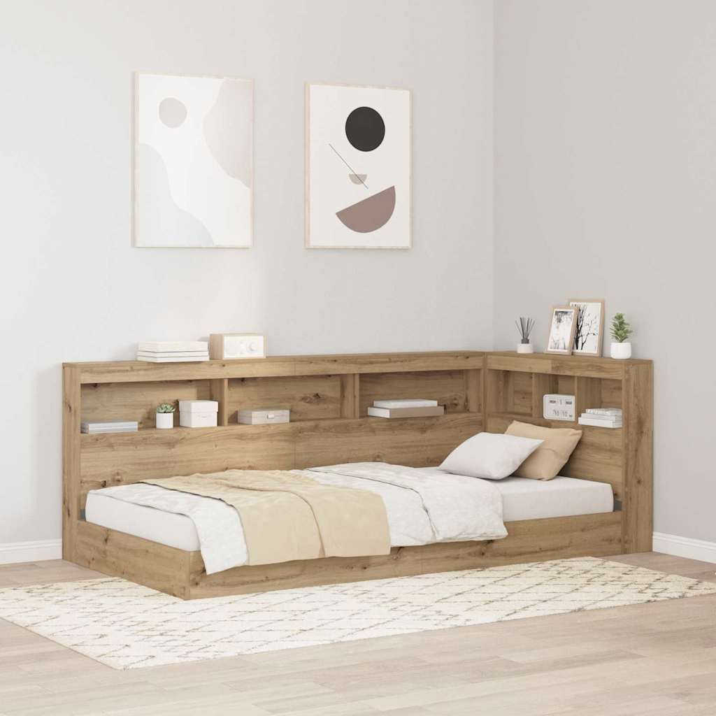 Opberghoofdbord met plank Artisan Eiken 80 cm Bewerkt hout is nu te koop bij PeponiXL, paradijselijk wonen!
