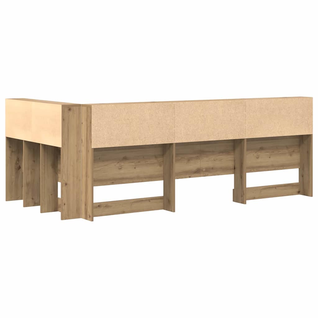 Opberghoofdbord met plank Artisan Eiken 80 cm Bewerkt hout is nu te koop bij PeponiXL, paradijselijk wonen!