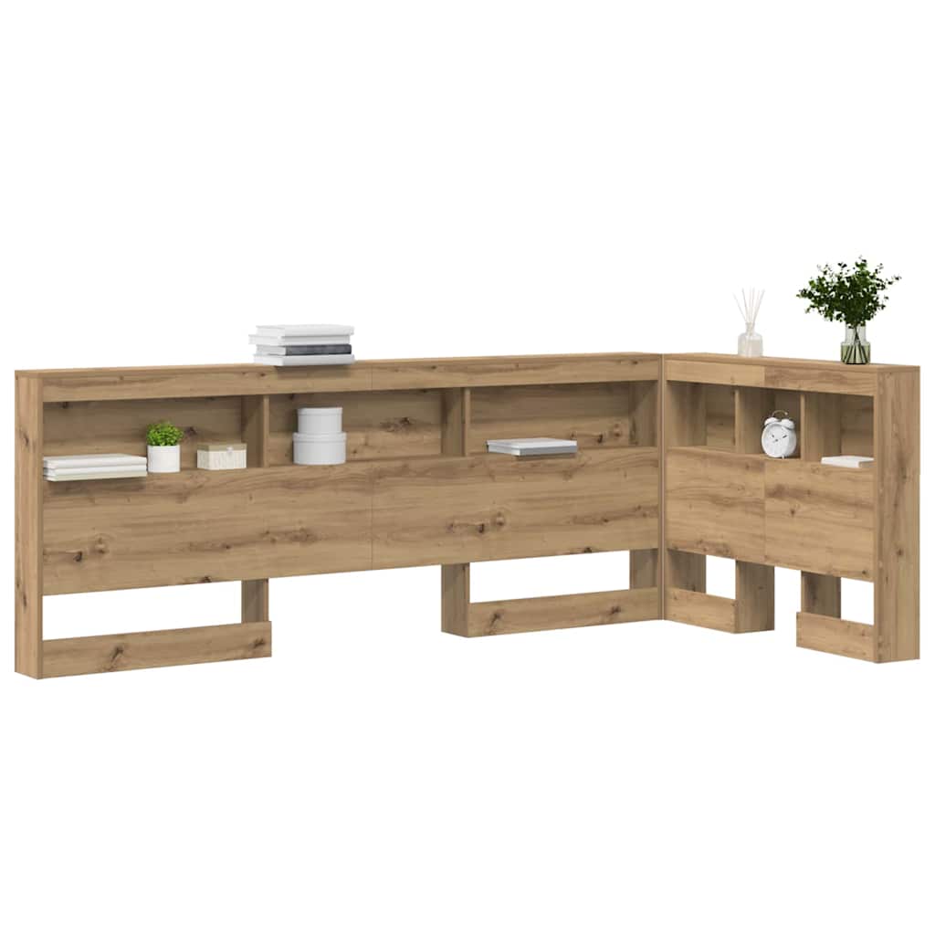 Opberghoofdbord met plank Artisan Eiken 80 cm Bewerkt hout is nu te koop bij PeponiXL, paradijselijk wonen!