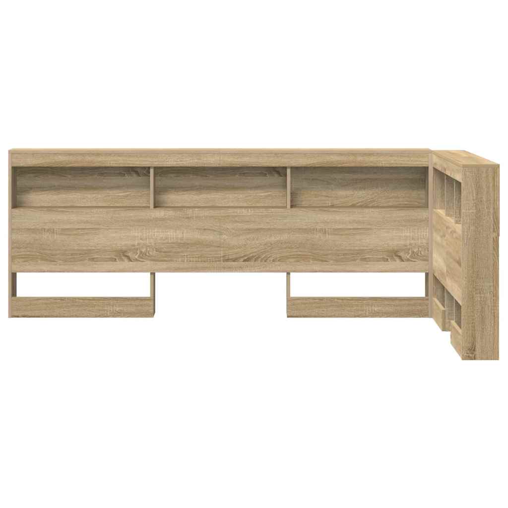 Opberghoofdbord met plank Sonoma Eiken 90 cm Bewerkt hout is nu te koop bij PeponiXL, paradijselijk wonen!