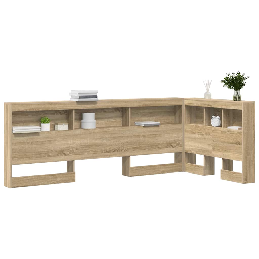 Opberghoofdbord met plank Sonoma Eiken 90 cm Bewerkt hout is nu te koop bij PeponiXL, paradijselijk wonen!