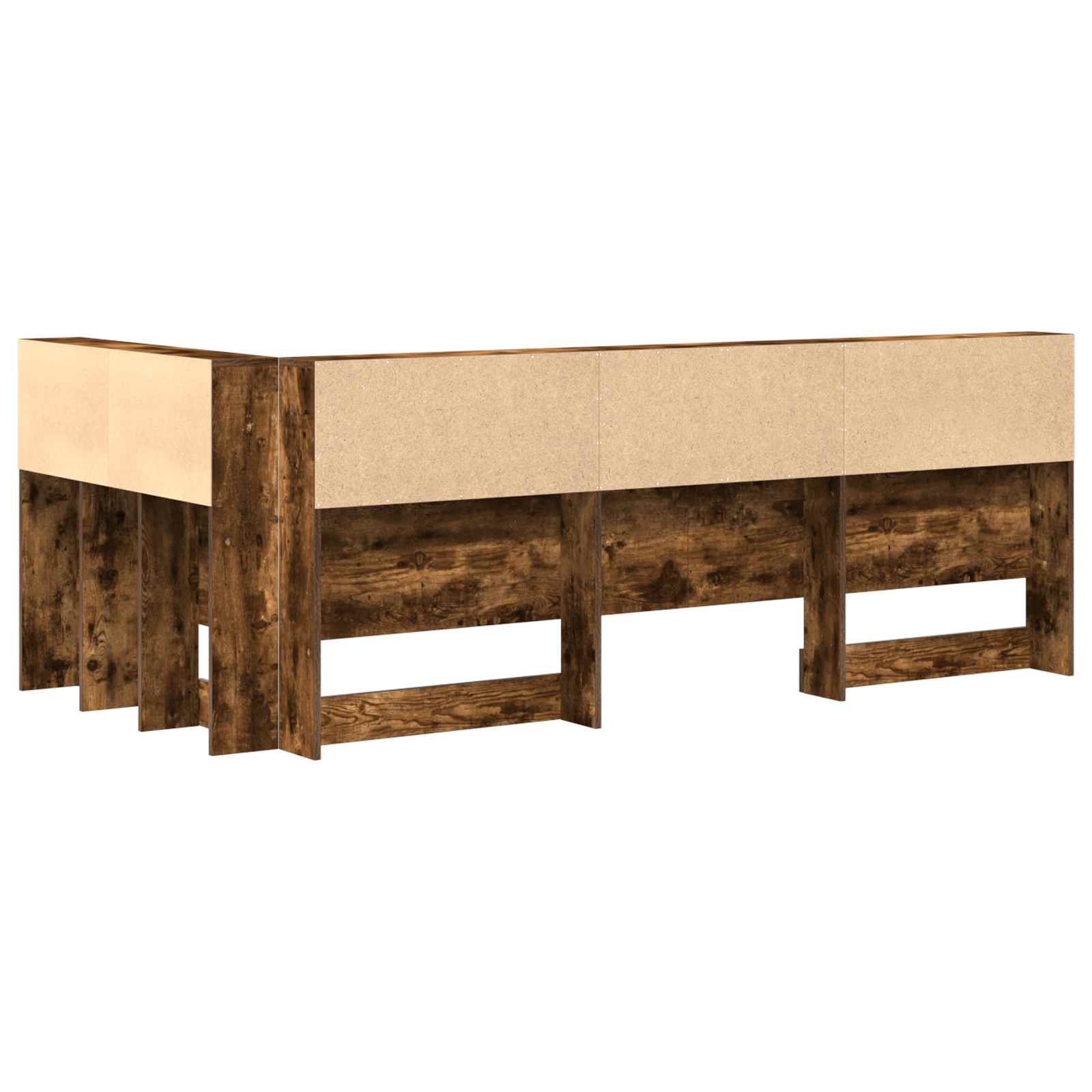 Opberghoofdbord met plank Gerookt eiken 90 cm Bewerkt hout is nu te koop bij PeponiXL, paradijselijk wonen!