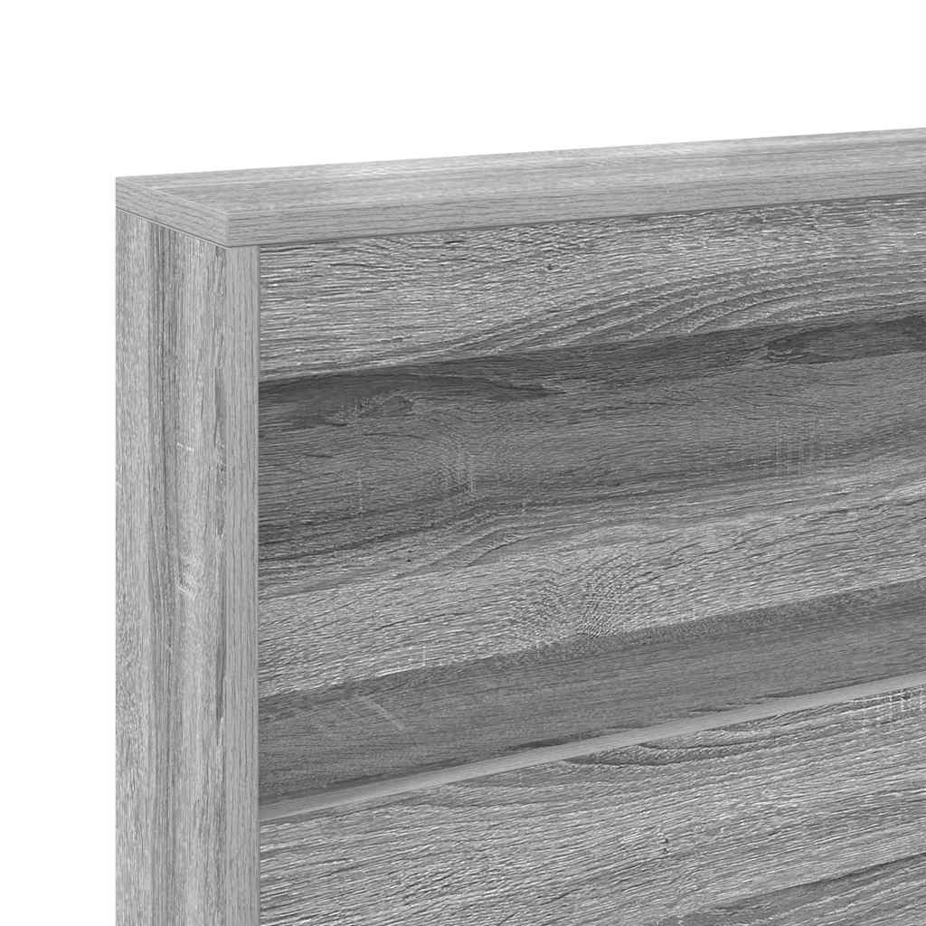 Opberghoofdbord met plank Grijs Sonoma 90 cm Bewerkt hout is nu te koop bij PeponiXL, paradijselijk wonen!