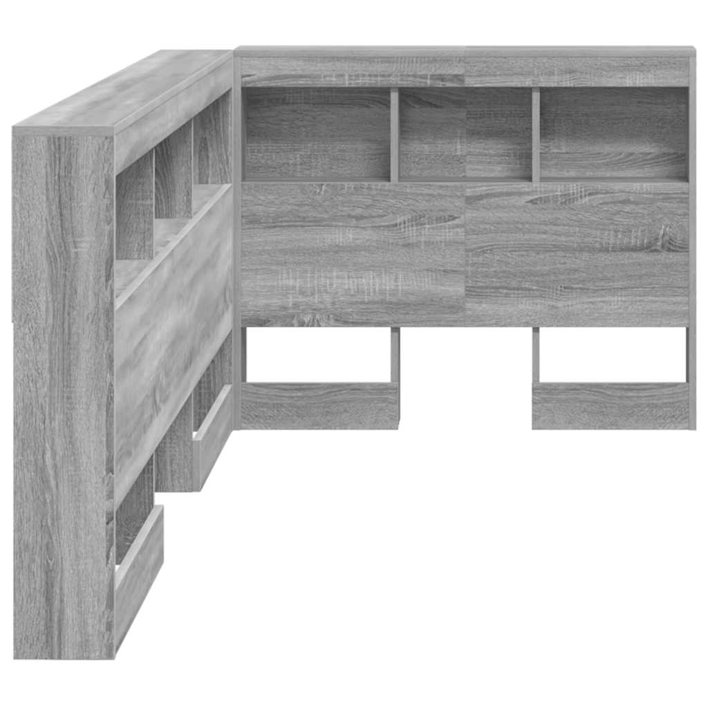 Opberghoofdbord met plank Grijs Sonoma 90 cm Bewerkt hout is nu te koop bij PeponiXL, paradijselijk wonen!