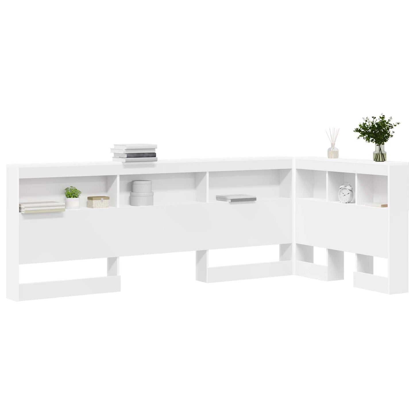 Opberghoofdbord met plank met opslag Wit 100 cm Bewerkt hout is nu te koop bij PeponiXL, paradijselijk wonen!
