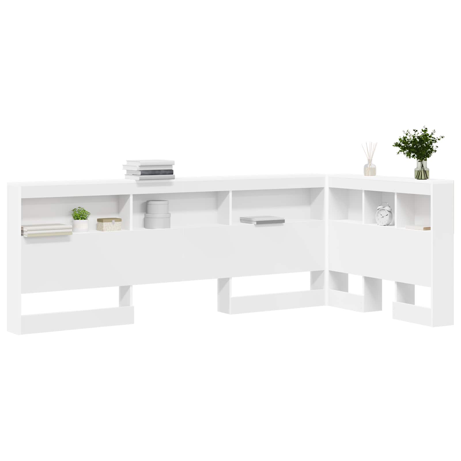 Opberghoofdbord met plank met opslag Wit 100 cm Bewerkt hout is nu te koop bij PeponiXL, paradijselijk wonen!