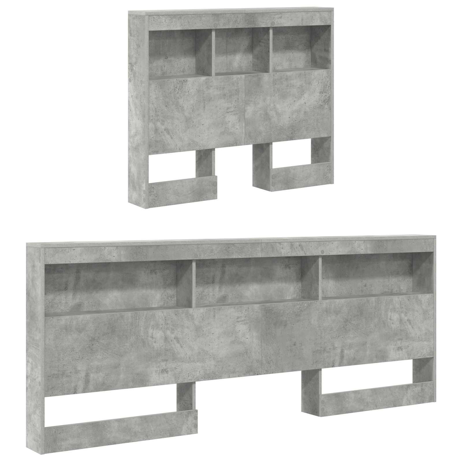 Opberghoofdbord met plank Beton Grijs 100 cm Bewerkt hout is nu te koop bij PeponiXL, paradijselijk wonen!