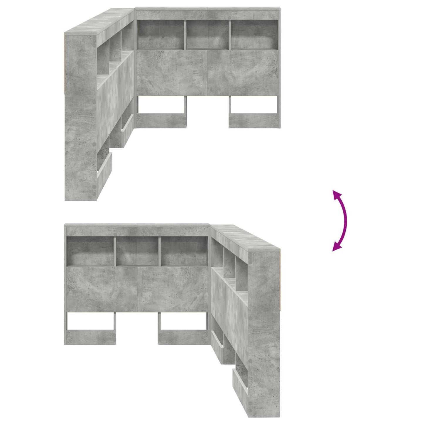 Opberghoofdbord met plank Beton Grijs 100 cm Bewerkt hout is nu te koop bij PeponiXL, paradijselijk wonen!
