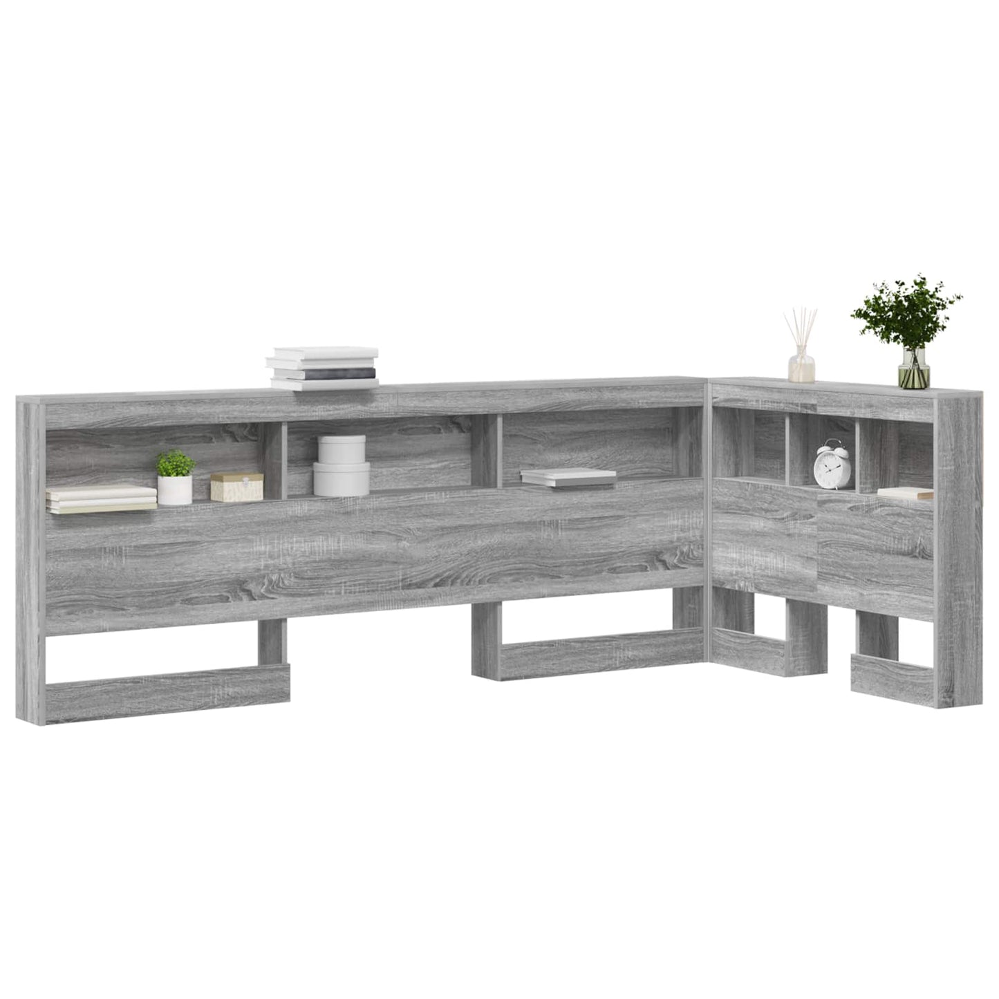Opberghoofdbord met plank Grijs Sonoma 100 cm Bewerkt hout is nu te koop bij PeponiXL, paradijselijk wonen!