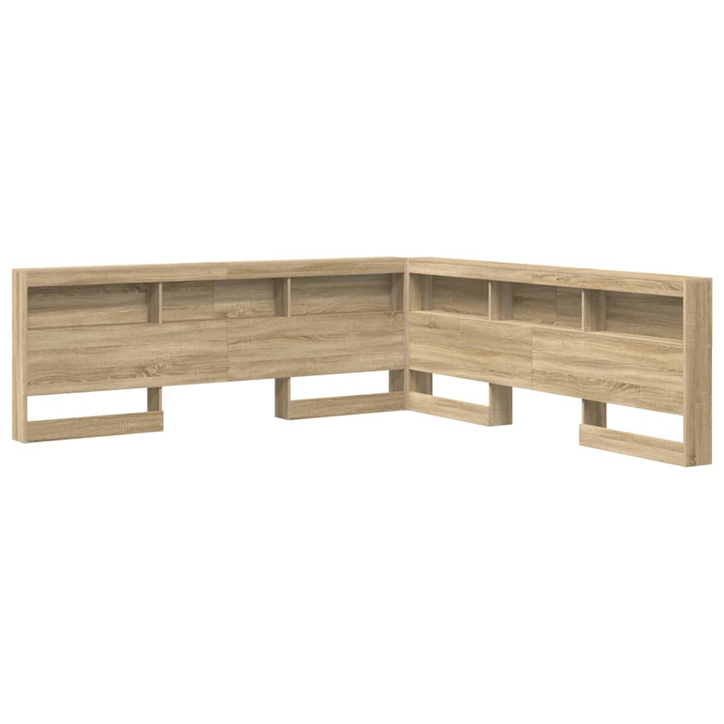 Opberghoofdbord met plank Sonoma Eiken 200 cm Bewerkt hout is nu te koop bij PeponiXL, paradijselijk wonen!