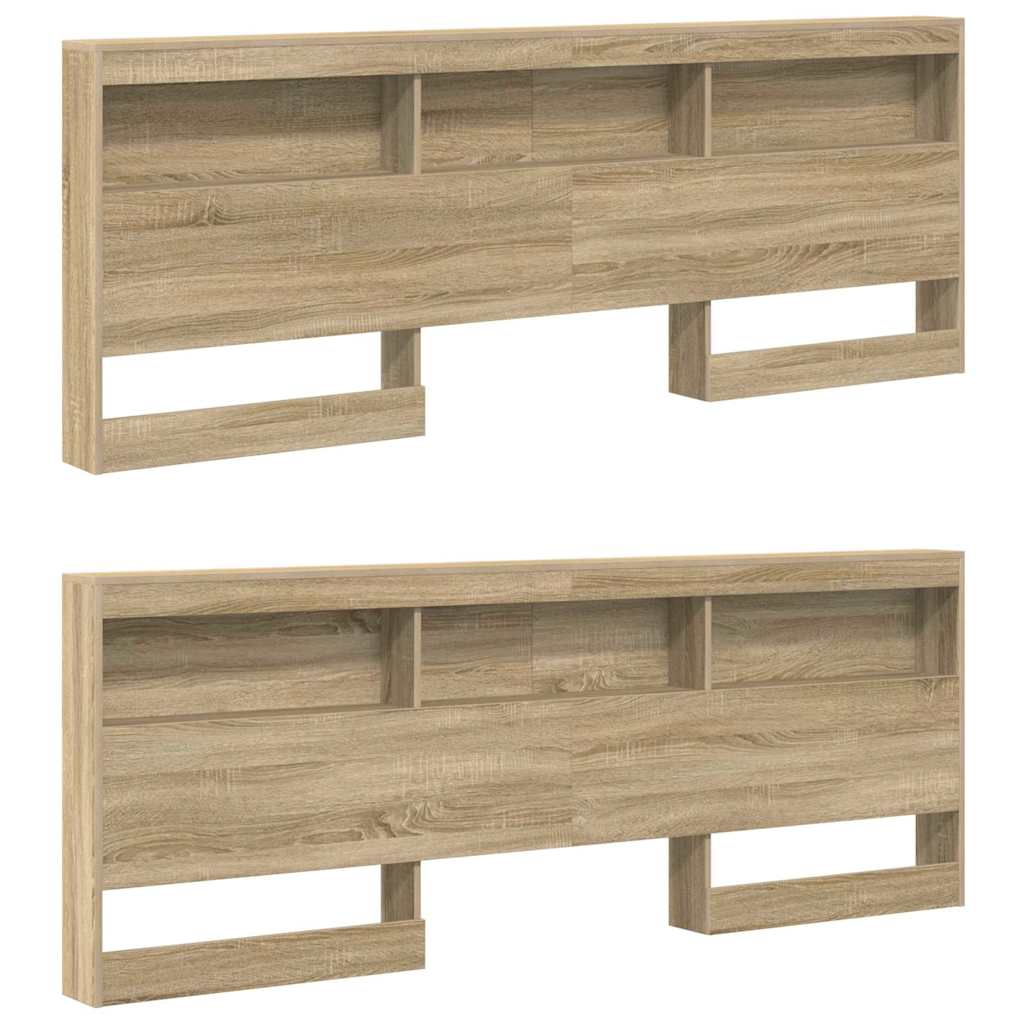 Opberghoofdbord met plank Sonoma Eiken 200 cm Bewerkt hout is nu te koop bij PeponiXL, paradijselijk wonen!