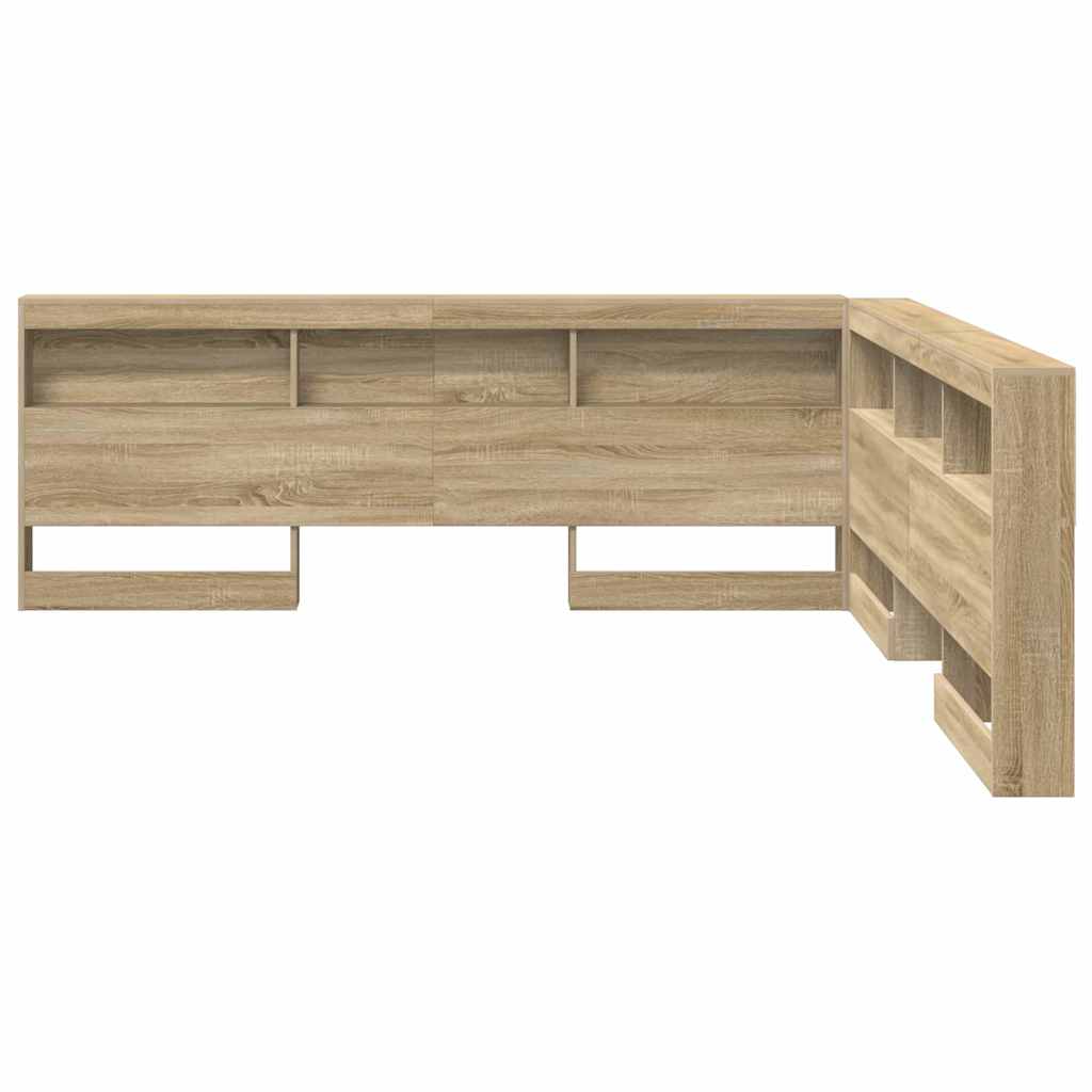 Opberghoofdbord met plank Sonoma Eiken 200 cm Bewerkt hout is nu te koop bij PeponiXL, paradijselijk wonen!