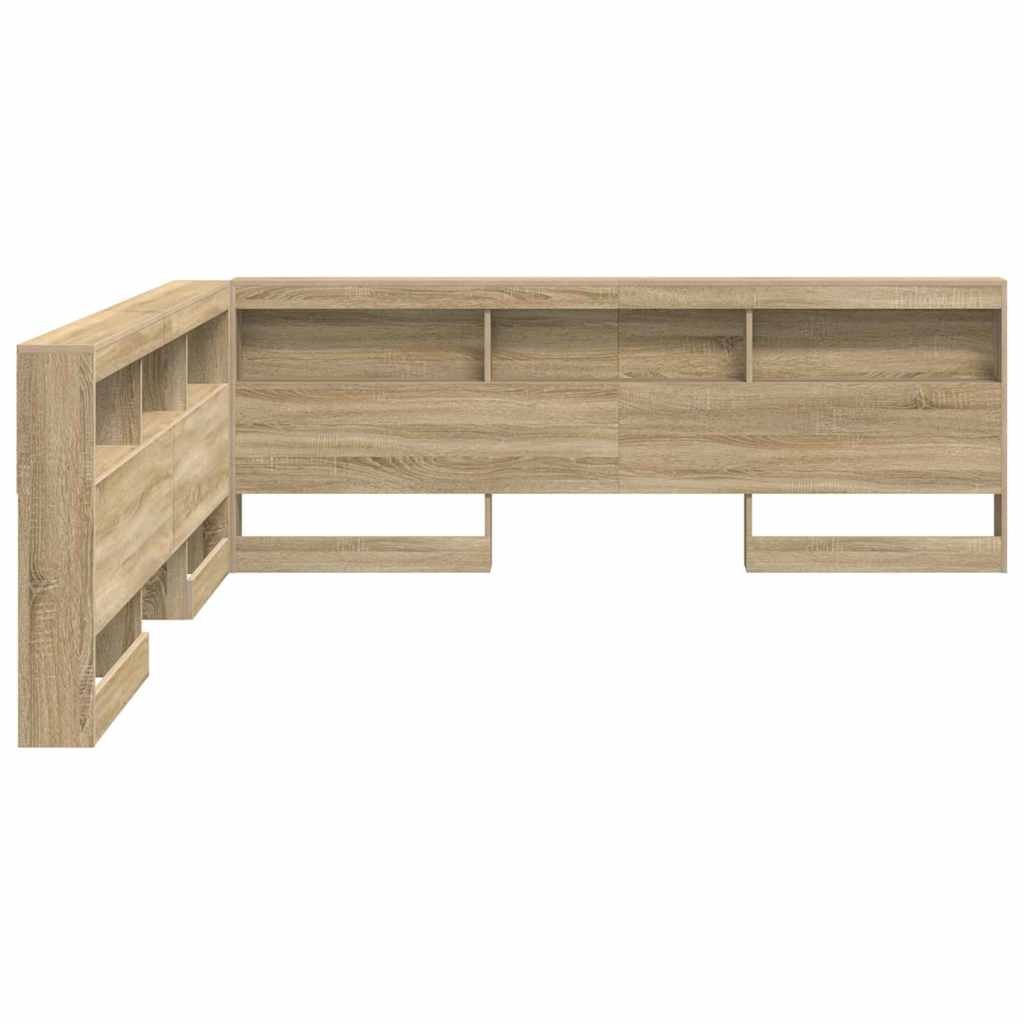 Opberghoofdbord met plank Sonoma Eiken 200 cm Bewerkt hout is nu te koop bij PeponiXL, paradijselijk wonen!