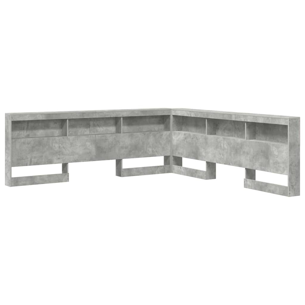 Opberghoofdbord met plank Beton Grijs 200 cm Bewerkt hout is nu te koop bij PeponiXL, paradijselijk wonen!