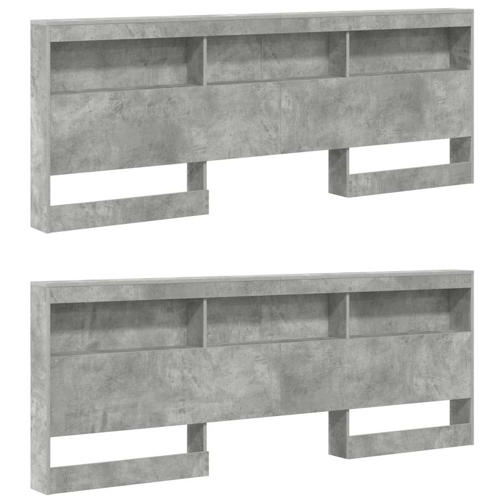 Opberghoofdbord met plank Beton Grijs 200 cm Bewerkt hout is nu te koop bij PeponiXL, paradijselijk wonen!