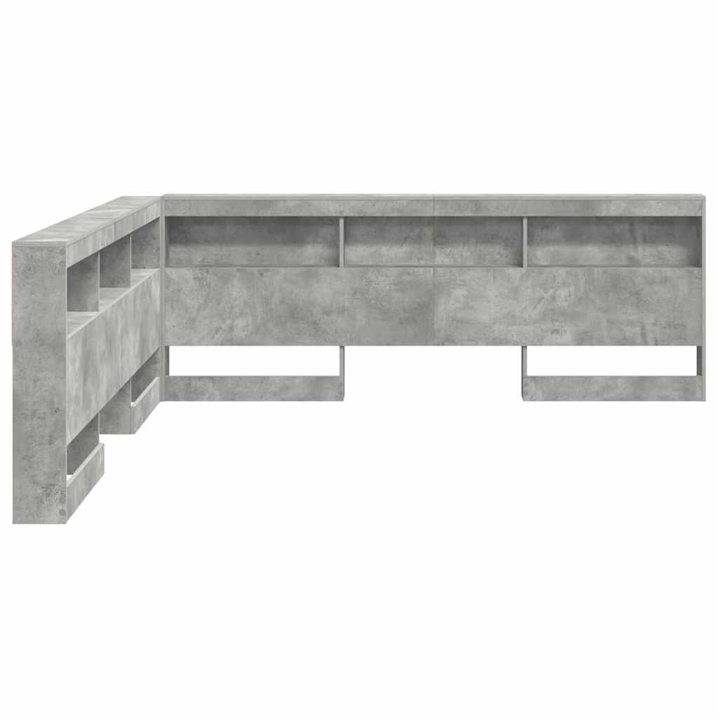 Opberghoofdbord met plank Beton Grijs 200 cm Bewerkt hout is nu te koop bij PeponiXL, paradijselijk wonen!