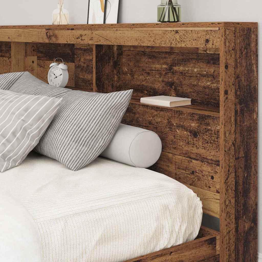 Opberghoofdbord met plank Oud Hout 200 cm Bewerkt hout is nu te koop bij PeponiXL, paradijselijk wonen!