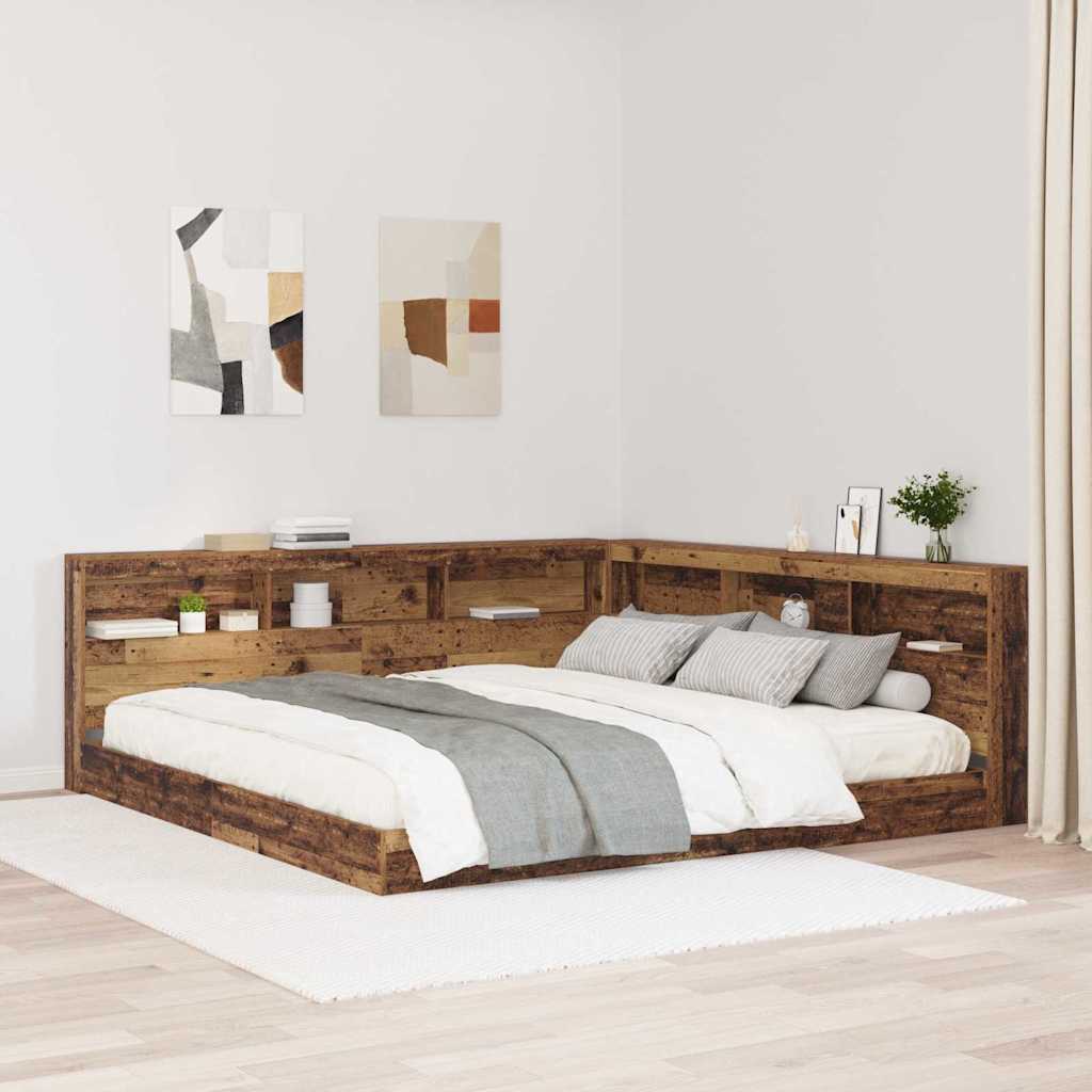 Opberghoofdbord met plank Oud Hout 200 cm Bewerkt hout is nu te koop bij PeponiXL, paradijselijk wonen!