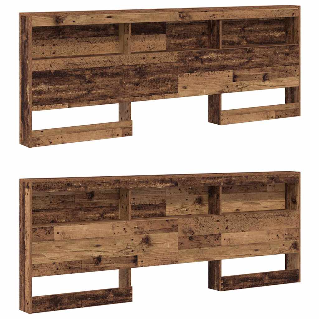 Opberghoofdbord met plank Oud Hout 200 cm Bewerkt hout is nu te koop bij PeponiXL, paradijselijk wonen!