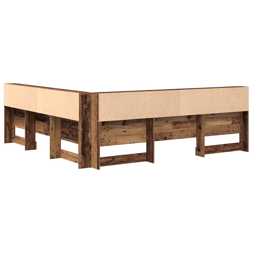 Opberghoofdbord met plank Oud Hout 200 cm Bewerkt hout is nu te koop bij PeponiXL, paradijselijk wonen!