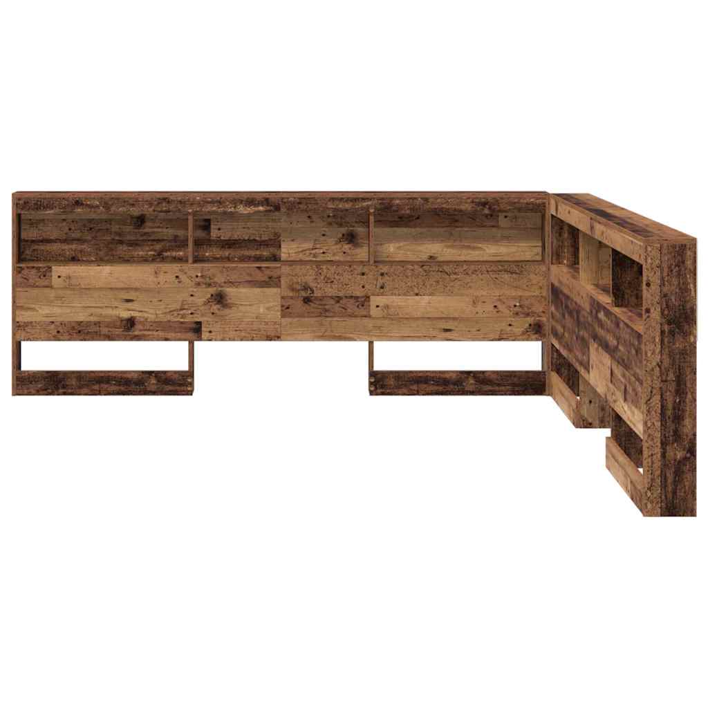 Opberghoofdbord met plank Oud Hout 200 cm Bewerkt hout is nu te koop bij PeponiXL, paradijselijk wonen!