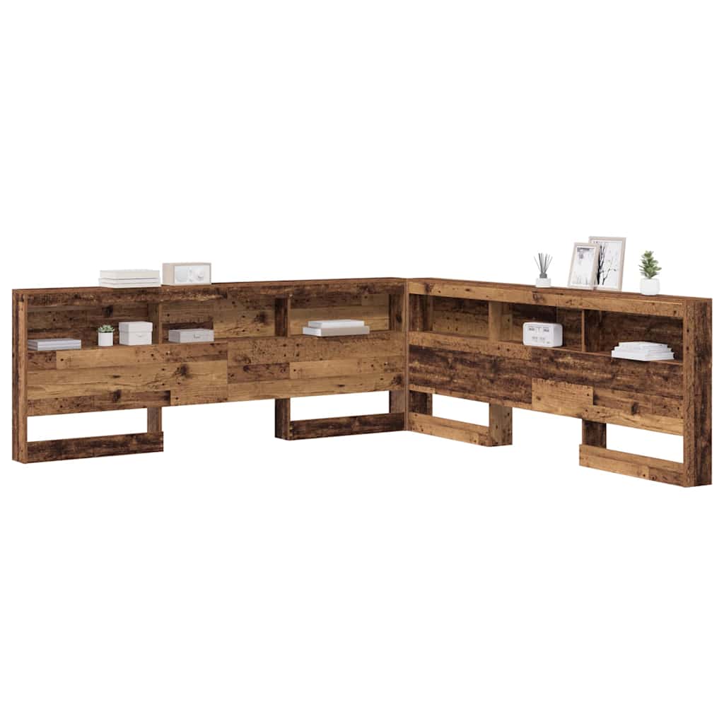 Opberghoofdbord met plank Oud Hout 200 cm Bewerkt hout is nu te koop bij PeponiXL, paradijselijk wonen!