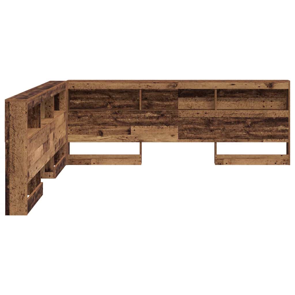 Opberghoofdbord met plank Oud Hout 200 cm Bewerkt hout is nu te koop bij PeponiXL, paradijselijk wonen!