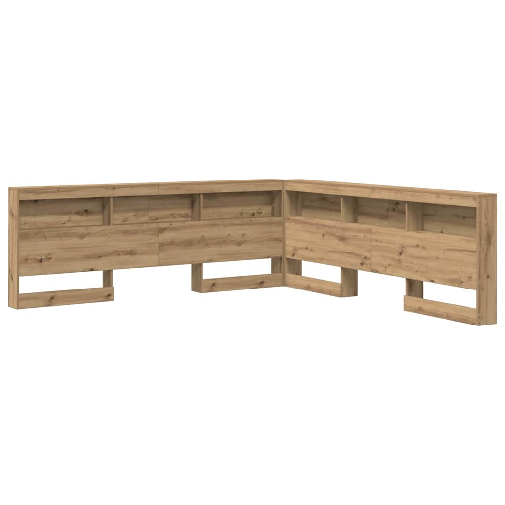 Opberghoofdbord met plank Artisan Eiken 200 cm Bewerkt hout is nu te koop bij PeponiXL, paradijselijk wonen!