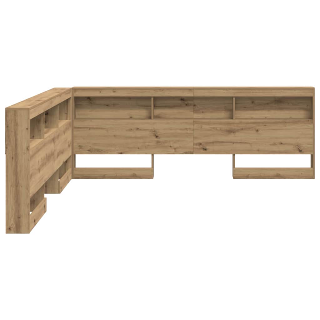 Opberghoofdbord met plank Artisan Eiken 200 cm Bewerkt hout is nu te koop bij PeponiXL, paradijselijk wonen!