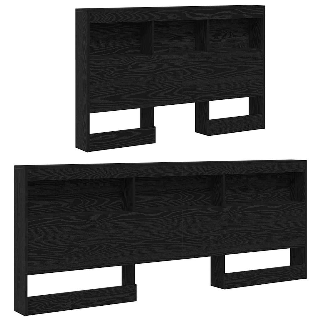 Opberghoofdbord met plank Zwart Eiken 120 cm Bewerkt hout is nu te koop bij PeponiXL, paradijselijk wonen!